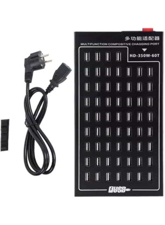 USB Charger, 60 Ports USB Charging Station, 5V 2A USB Power Supply for Phone, EU Plug 220V